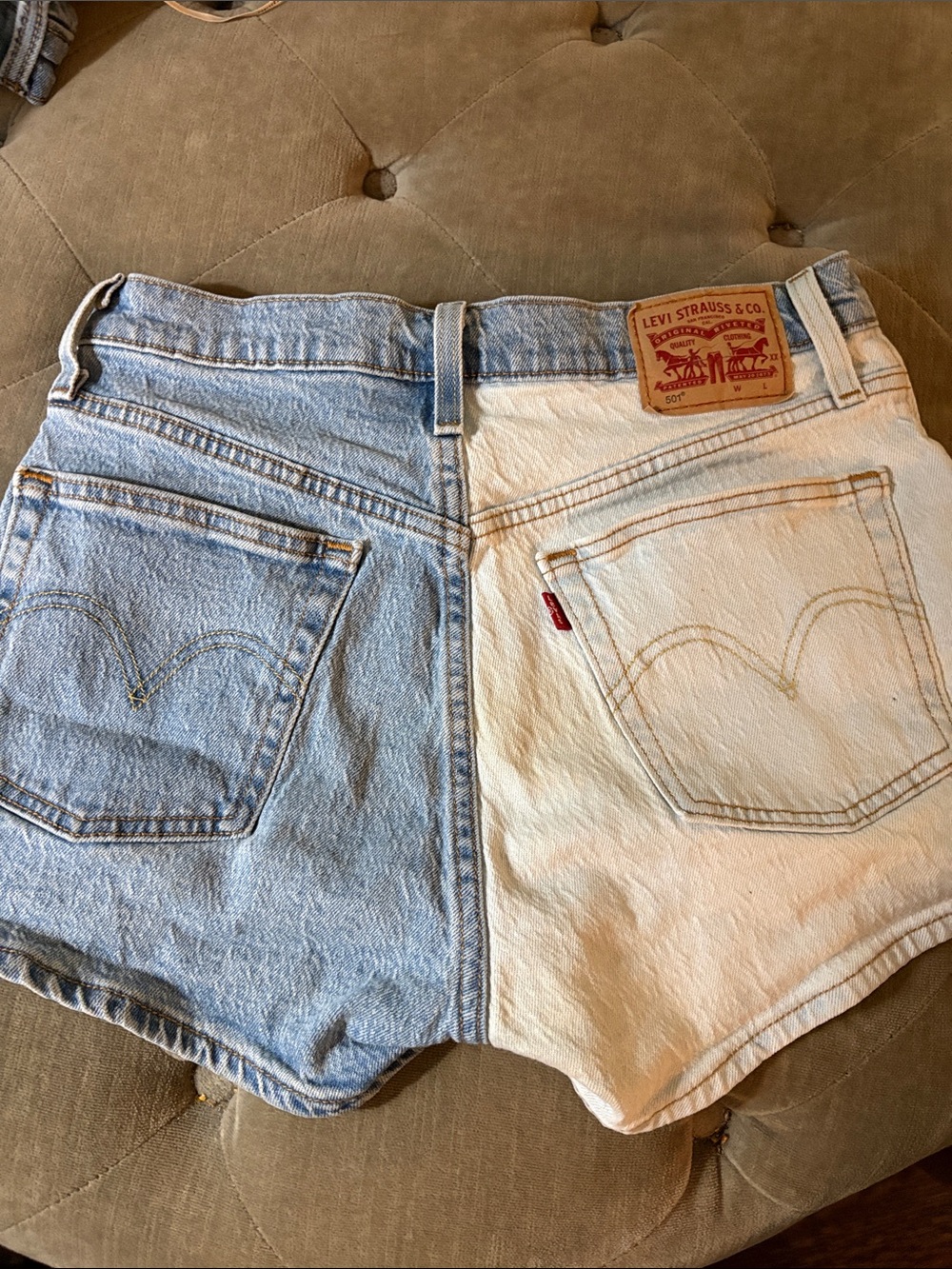 Levi's Two-Tone Blue Denim Shorts